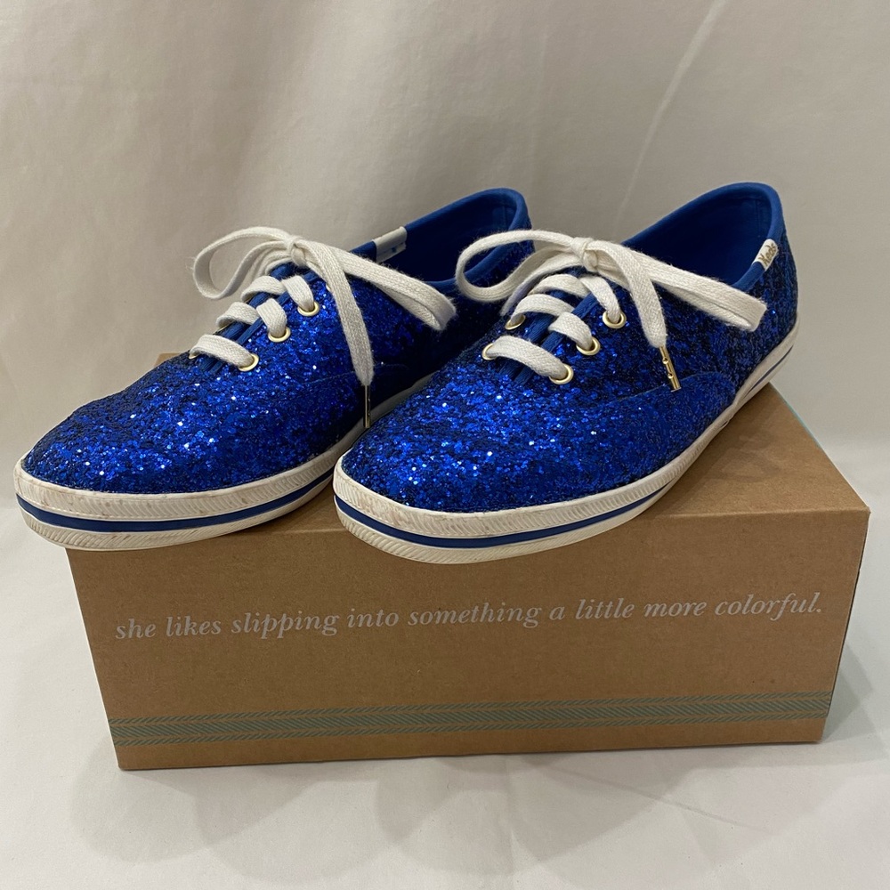 Kate Spade New York X Keds Blue Glitter Sneaker.
Size 6.5